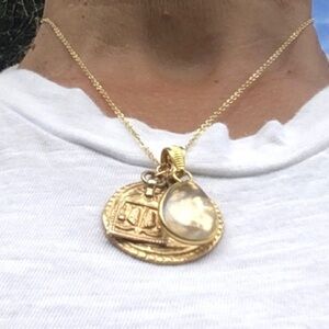 Gold Vermeil & Quartz Gemstone Charm Necklace